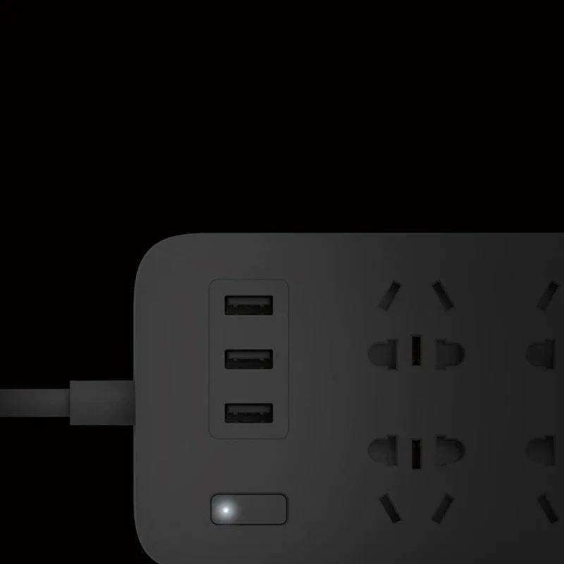 Original XiaoMi Power Strip Fast Charging 3 USB with 6 Port 1.8 M Hidden Warning Light Power Plug Power Strip Adapter