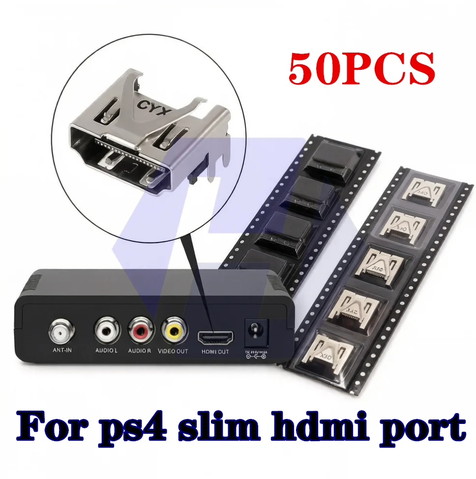 50PCS Original NEW Replacement HDMI Port Socket Interface Connector for PS4 Slim / Pro Repair Part  for PS4 Fat Console