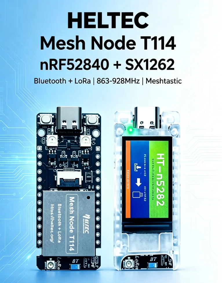 Heltec Mesh Node T114 Meshtastic Device NRF52840 SX1262 868MHz 915MHz Bluetooth LoRa IoT Development Board with Case