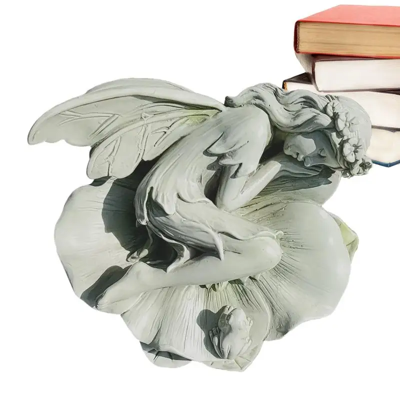 Fairy Garden Ornaments Outdoor Flower Outdoor Fairy Garden Ornaments Angel Statue Statue Garden Ornaments Flower Fairy Resin