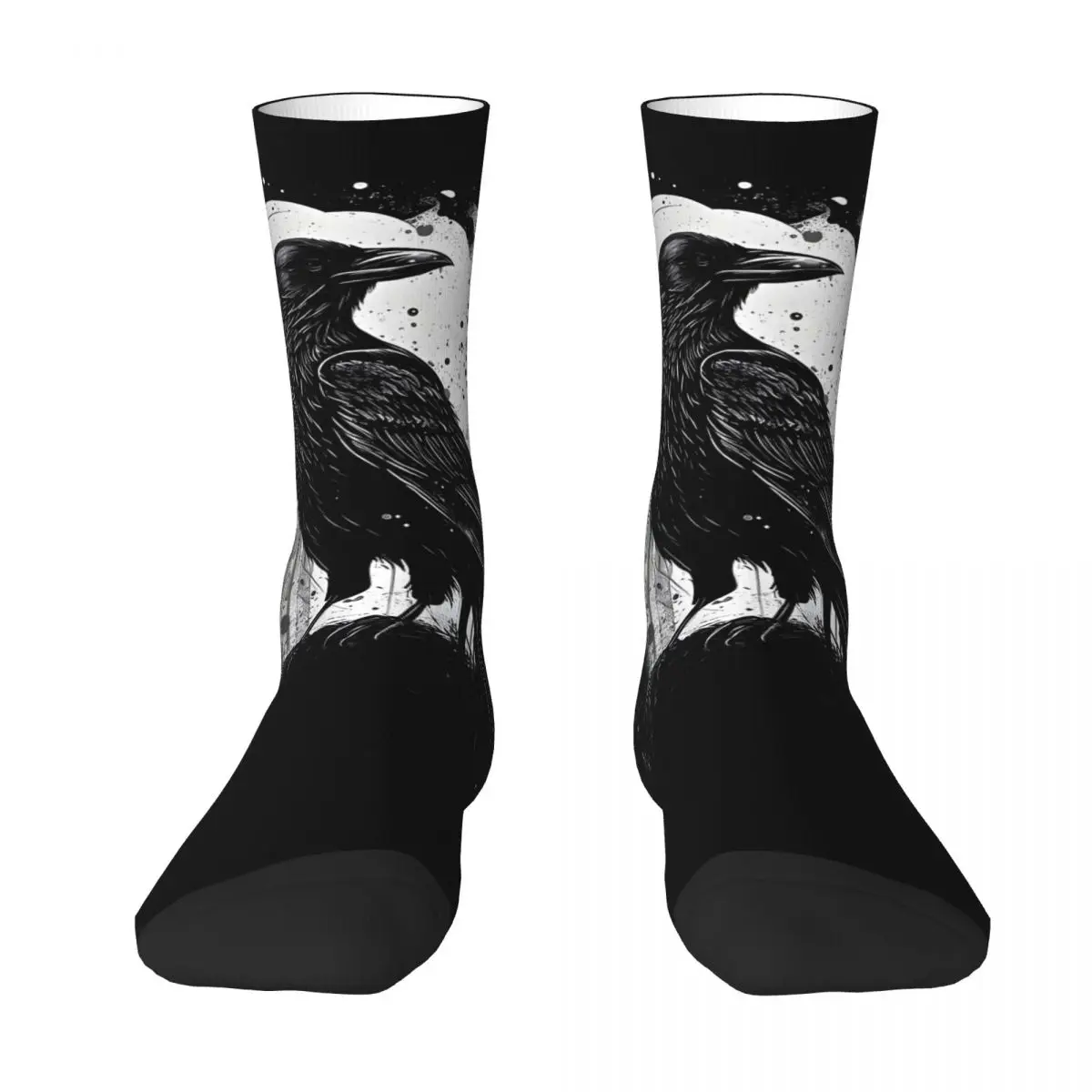 Grunge Vintage Black Crow Raven Socks Gym 3D Print Boy Mid-calf Sock