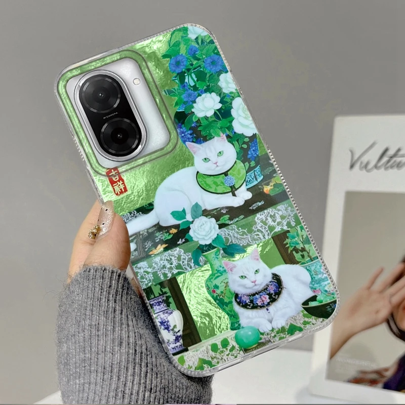Flower Vase Cat Girls Women Case For Xiaomi Redmi Note 14 Pro 14C 13C 10 9A 9C 13 12 11 10S 9 8 Plus A4 A3 A2 A1 Fundas Cover