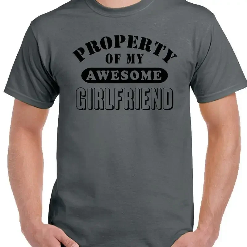 Awesome T-Shirt Girlfriend Property Of My Mens Funny Valentines Day Boyfriend