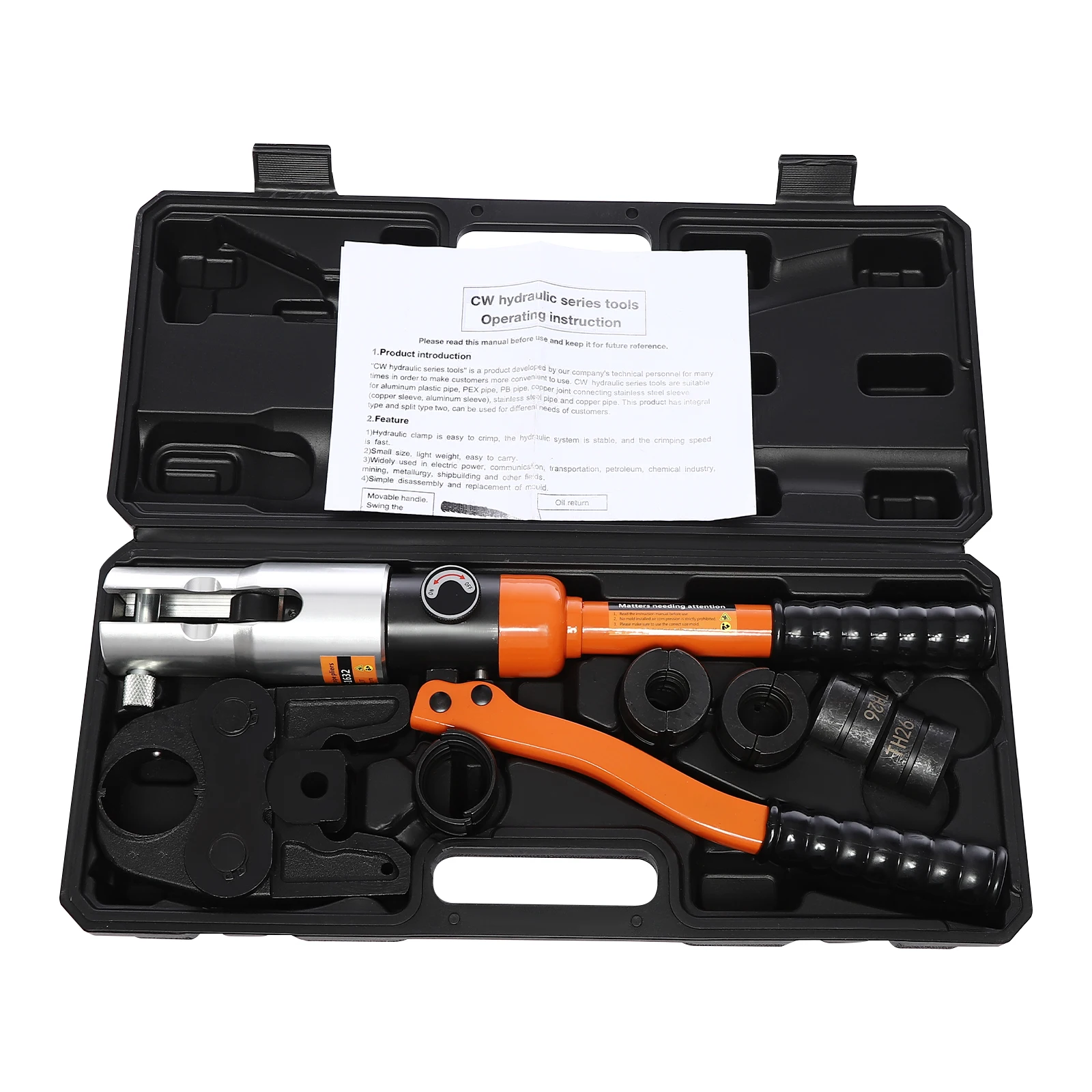 10T TH Molds Professionele Crimptangen met Drukverlichtingsschakelaar Hydraulische Persgereedschapset voor het crimpen van aluminium, kunststof en PEX - afbeelding 2