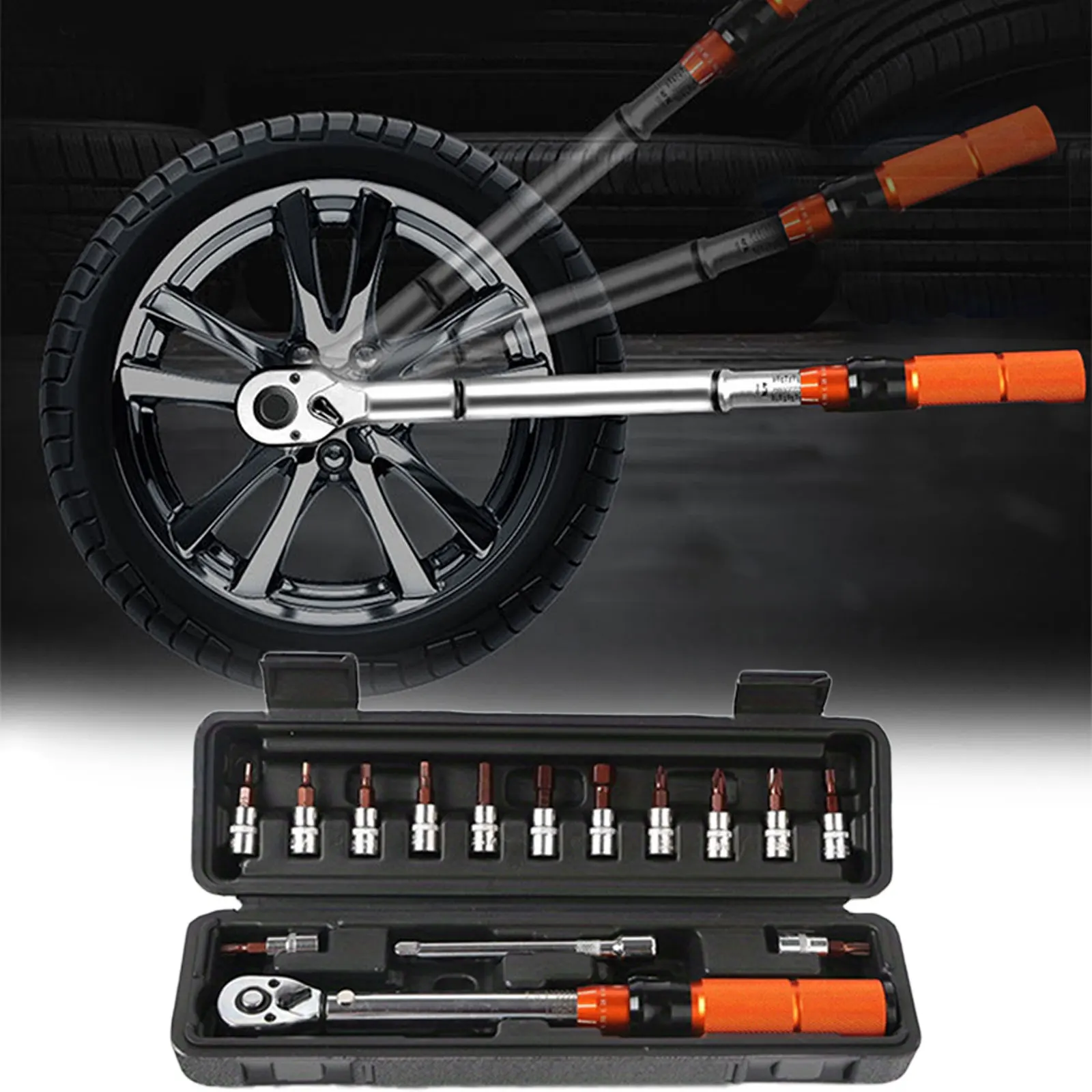 

15pcs Torque Wrench Set 1/4" 5-25N.m Bike Torque Wrench Allen Key Tool Socket Spanner Set Cycling Tool bicycle repair kit