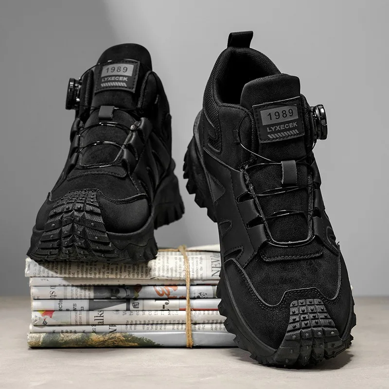 Color-Blocking Retro Thick-Soled Non-Slip Outdoor Hiking Versatile Casual Sports Trekking Men's Boots