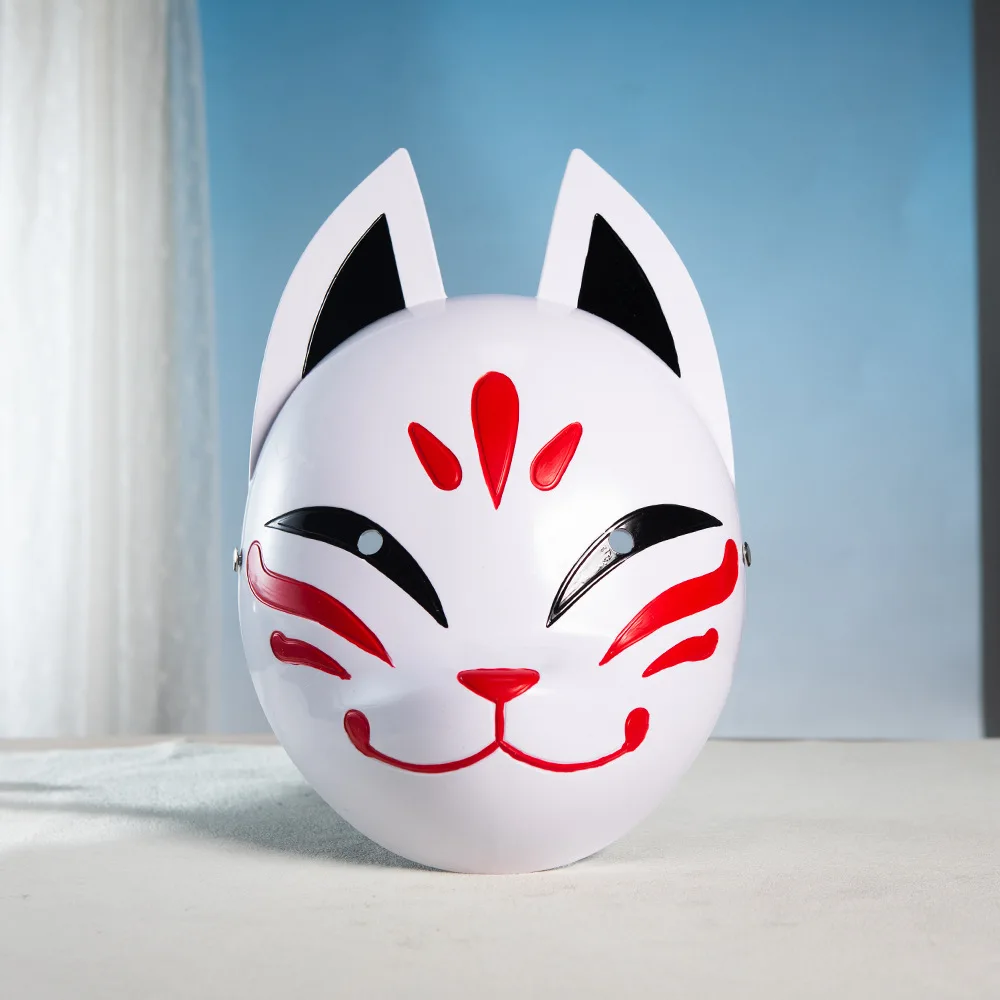 Genshin Impact Hanachirusato คอสเพลย์ Fox Mask Kazari Hanachiru Sato หน้ากาก Miko ฮาโลวีน Carnival ญี่ปุ่น Facial Props