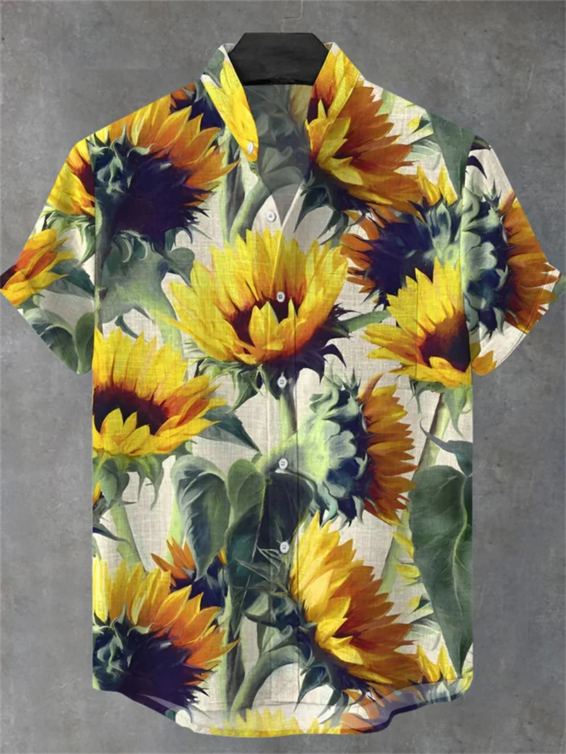 Fashionable men's high-definition pattern men's top gradient color casual outdoor party soft and comfortable 2025 new shirt