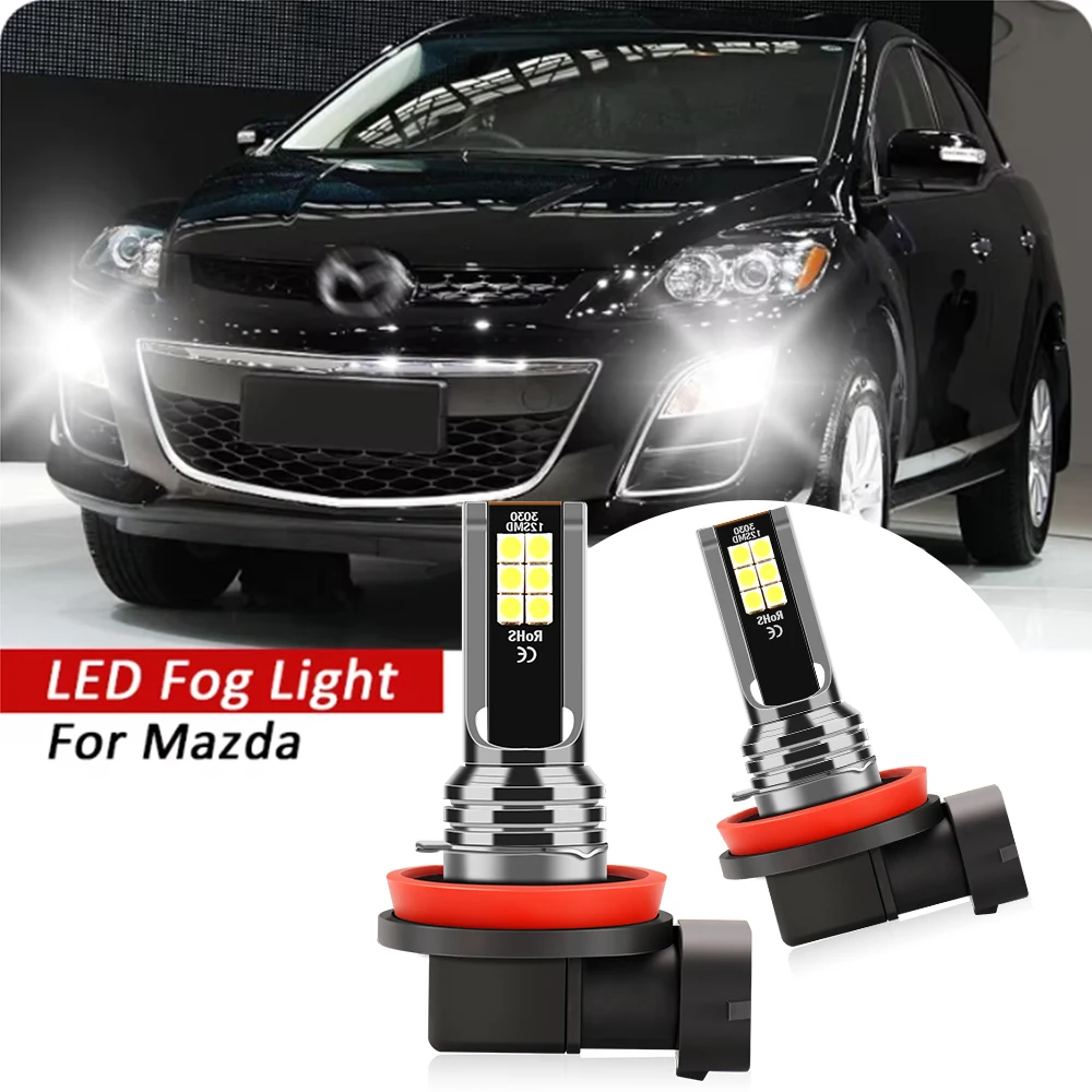 

2pcs For Mazda 5 3 2 DE DH DL DJ 6 GH GJ CX-5 2011-2016 CX-7 2006-2014 CX-9 MX-5 Car LED Fog Light Bulb Auto Lamps H8 H11 H16 JP