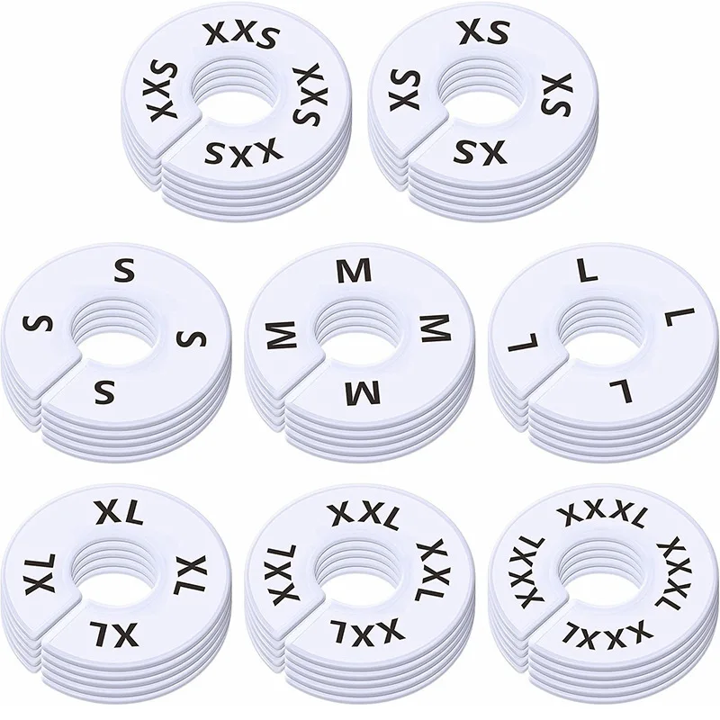 

40pcs Clothing Size Dividers Round Closet Organizers Wardrobe Storage Dividers For Clothes Racks Hanger Separator Sizing Rings