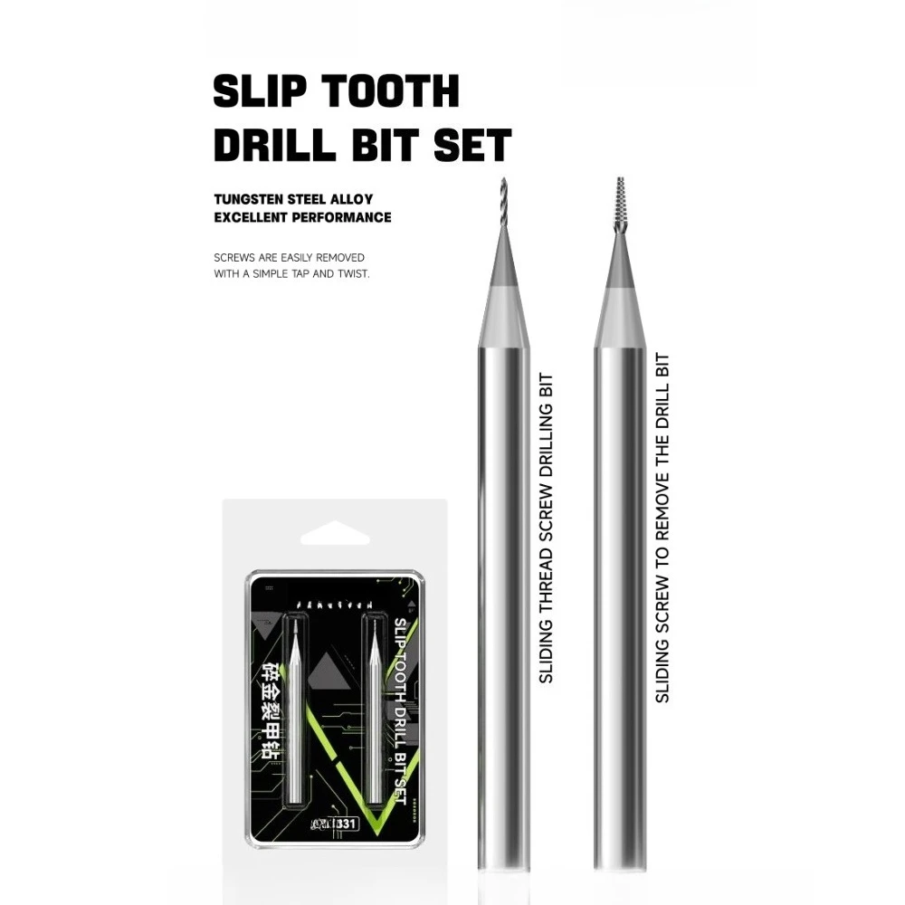 2PCS Screw Extractor Drill Bit Set High Hardness Alloy Stripped Screw Remover for Phone Motherboard Damaged Screw Repair Tools