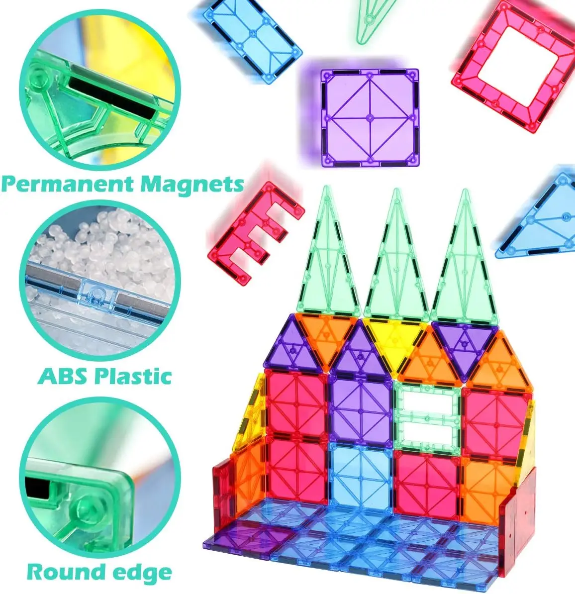 Piastrelle magnetiche Set da costruzione modello e giocattolo da costruzione blocchi magnetici fai da te piastrelle giocattoli educativi Montessori regalo per bambini