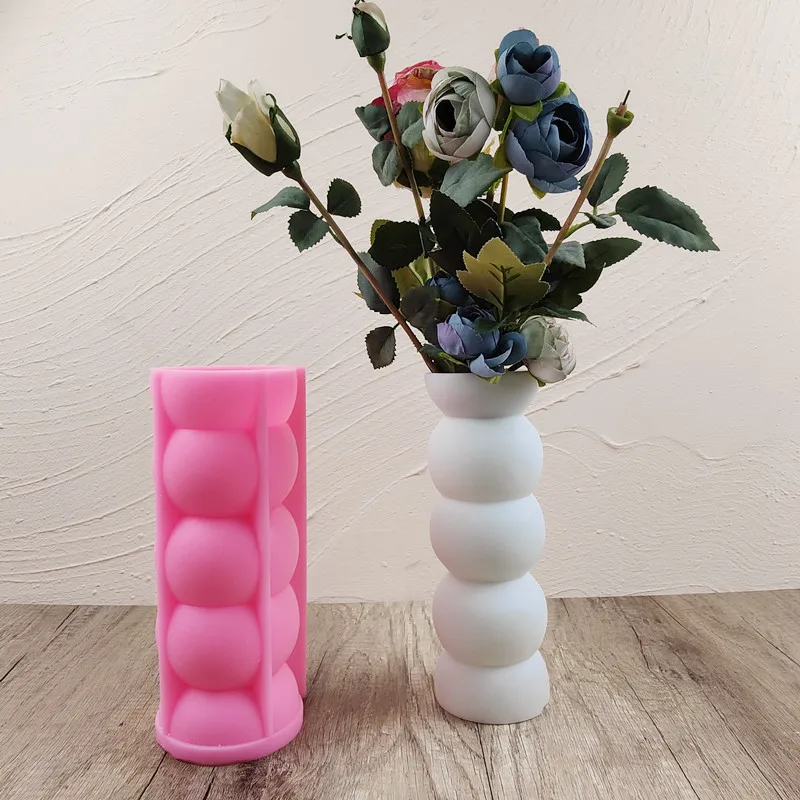 

Cylinder Shape Vase Silicone Mold Scented Stone Ornaments Homemade Ashtray Flower Pot Pen Holder Handicraft Gift Homemade