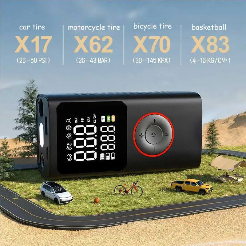 150PSI Smart Tire Inflator Pump, 3X Fast Portable Air Compressor with Digital Gauge for Car Bike Motorcycle Ball