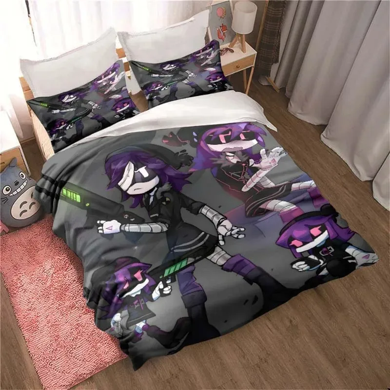 set-di-biancheria-da-letto-cartoon-m-murder-drones-set-completo-di-copripiumino-e-trapunta-copriletto-di-lusso