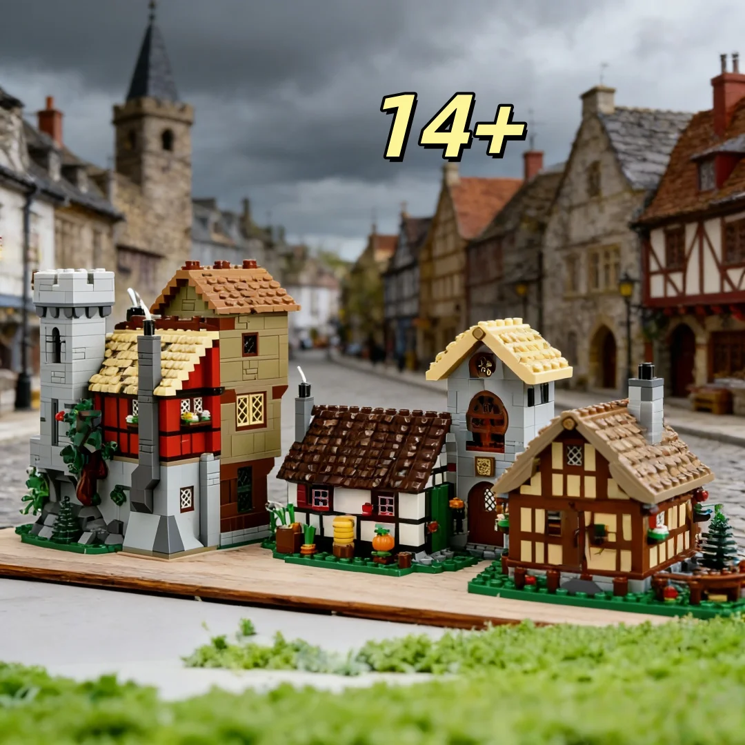 

Ретро-конструктор «Европейский замок-город» 3304 детали, коллекционная средневековая архитектурная модель, сложная сборка для взрослых