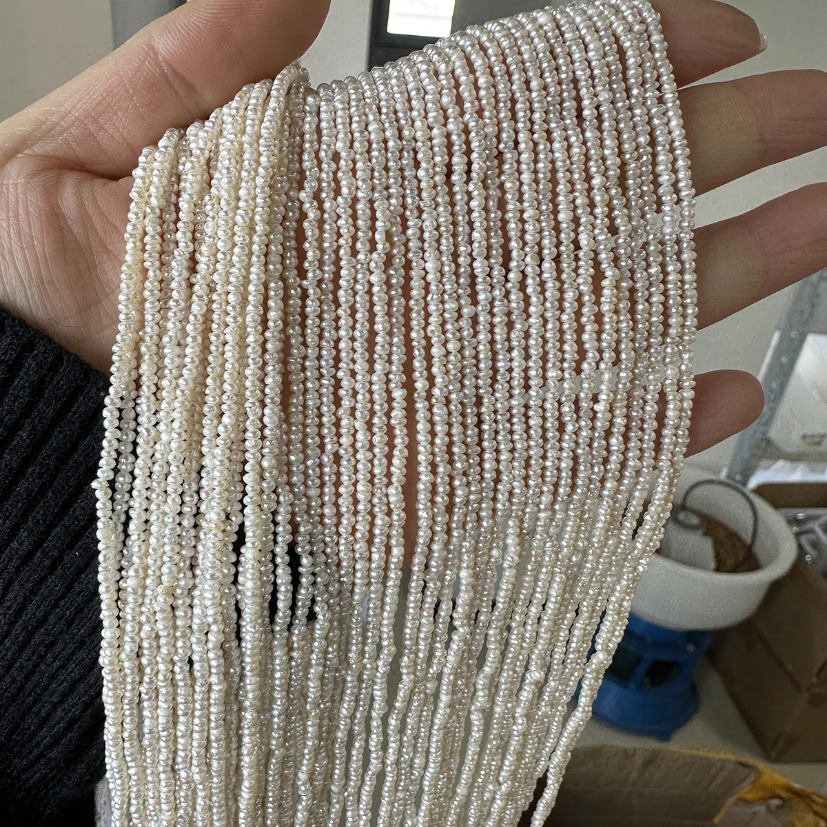 

A Natural Freshwater Pearl Flat Shape Small Pearl 1.8-2mm For Jewelry Making DIY Necklace Earrings Bracelet Accessory