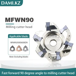 MFWN900-50-22-4T Milling Tool Disc 90 Degree MFWN900 Double Sided Hexagonal Milling Tool head Forward And Reverse FaceTool head