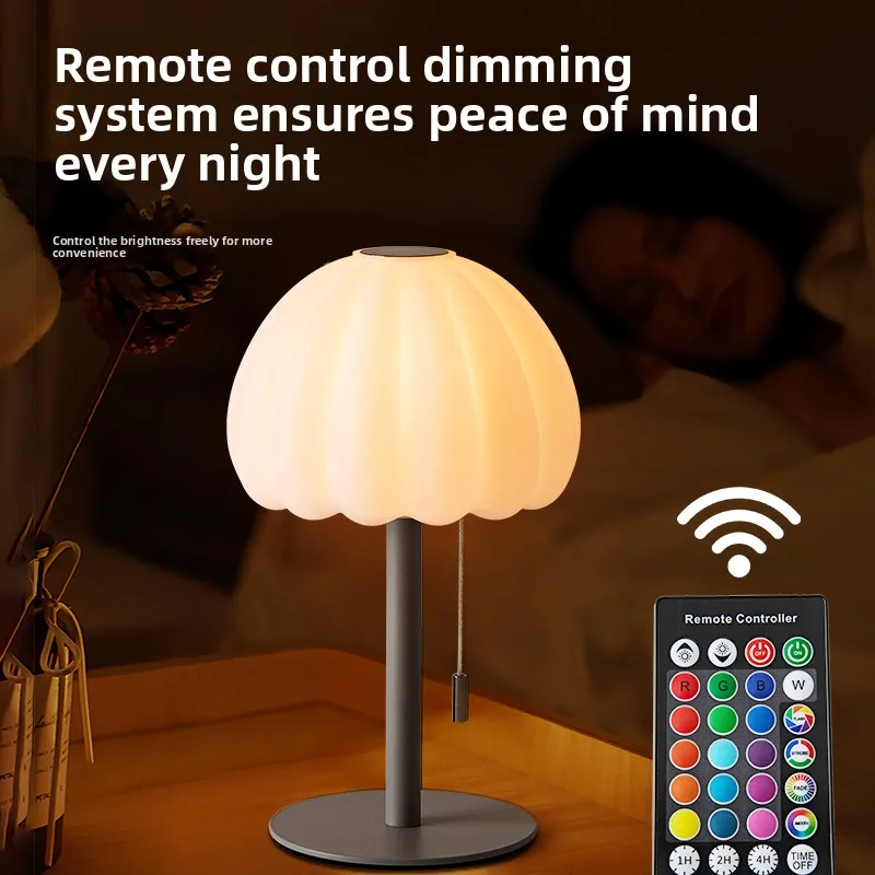 New Hot Sell Modern Luxury Outdoor Restaurant Battery Table Lamp Remote Control Dimmable Camping for Bedroom Hotel Desktop Bar