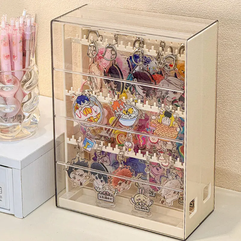 Soporte de exhibición para llavero, organizador colgante de Anime para muñeca pequeña Guka, gancho para colgantes, caja de almacenamiento acrílica a prueba de polvo para escritorio