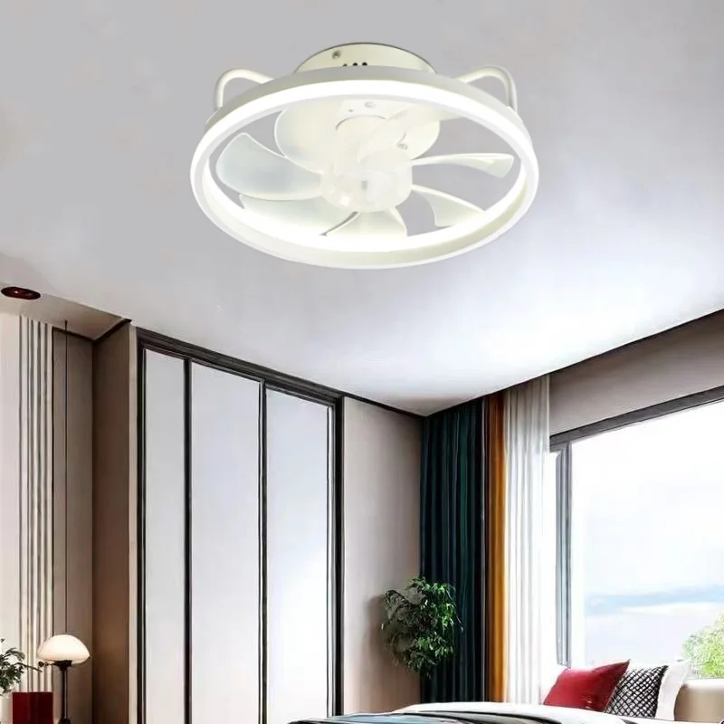 Modern LED Ceiling Fan Light DC Motor 6 Speed ​​Timer Fan Low Floor Attic Remote Control Decorative Fan Light