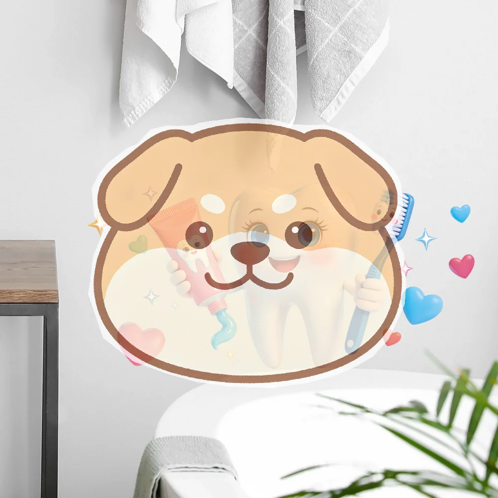 Waterproof Cartoon Tooth Wall Sticker PVC Self-Adhesive Tear-Resistant Decal for Kindergarten Wall Decor