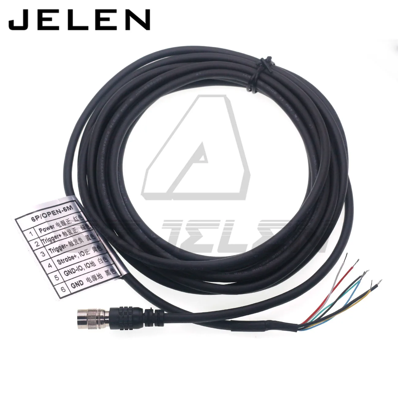 6 pin (HR 10A-7P-6S) female with 5M cable for basler camera, high flex hirose 6pin basler GIGE AVT SFCC-6S normal cable