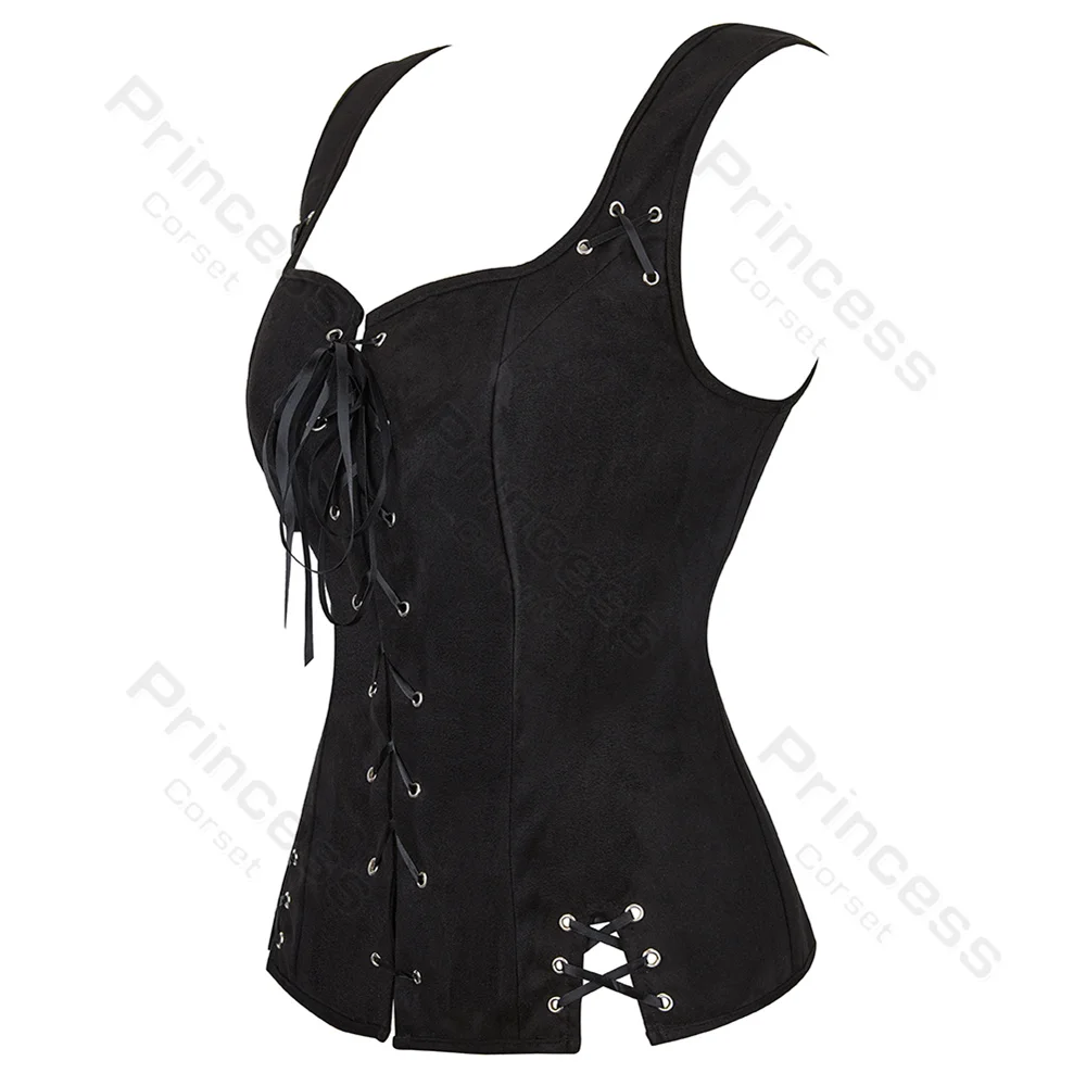 Womens Renaissance Vest Plus Size Halloween Medieval Cosplay Costume for Women Pirate Vest Women Vintage Lace Up Corset Top