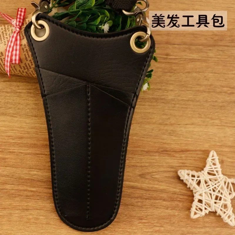 Black Leather Haircut Scissors Bag 17.5cm x 8cm