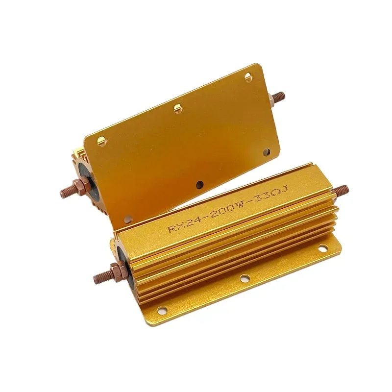 1pcs RX24G-200W 300w 500w gold aluminium gehäuse widerstand 1r 2r 3r 4r 5r 10r 100r euro 1k