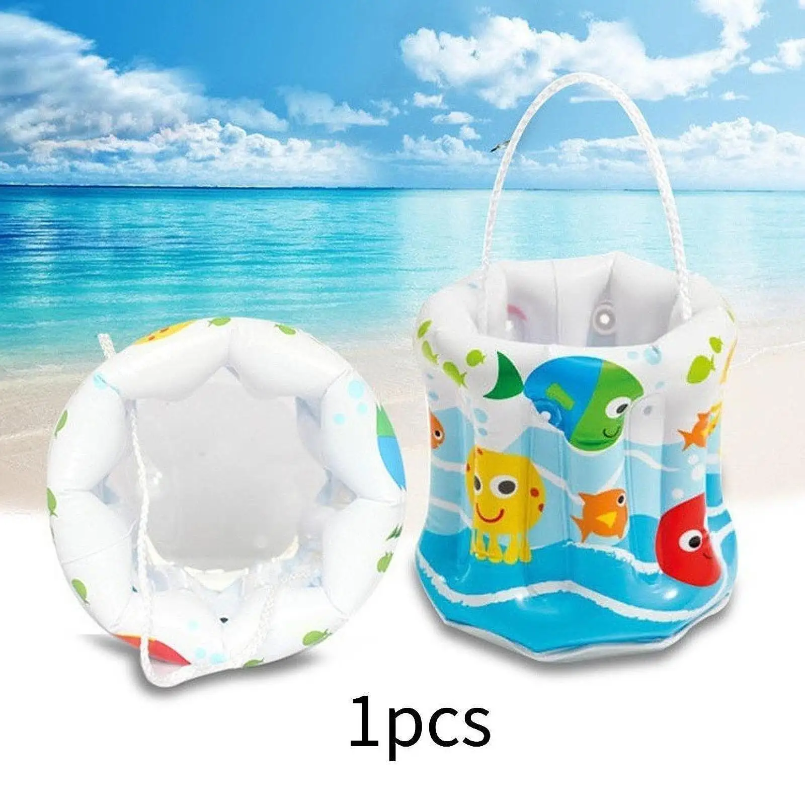 Inflatable Ice Bucket Drink Cooler, Kids Beach Water Bucket, Creative Playing Summer for BBQ Birthday Pool Party Decorations