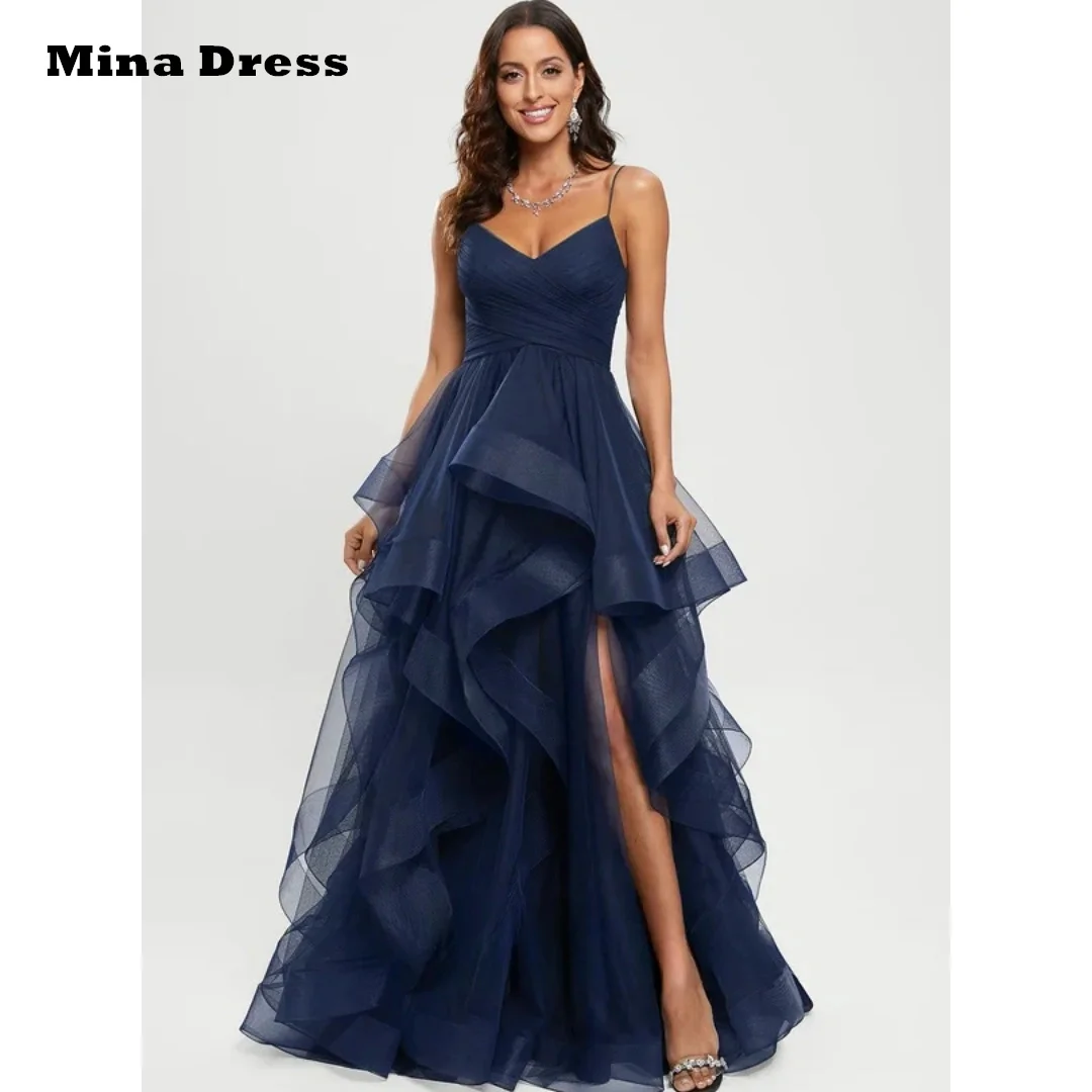 Mina Customized Backless Evening Dress Luxury Elegant Formal Women's Dresses for Special Occasions Slim Shoulder Straps Slit image 2