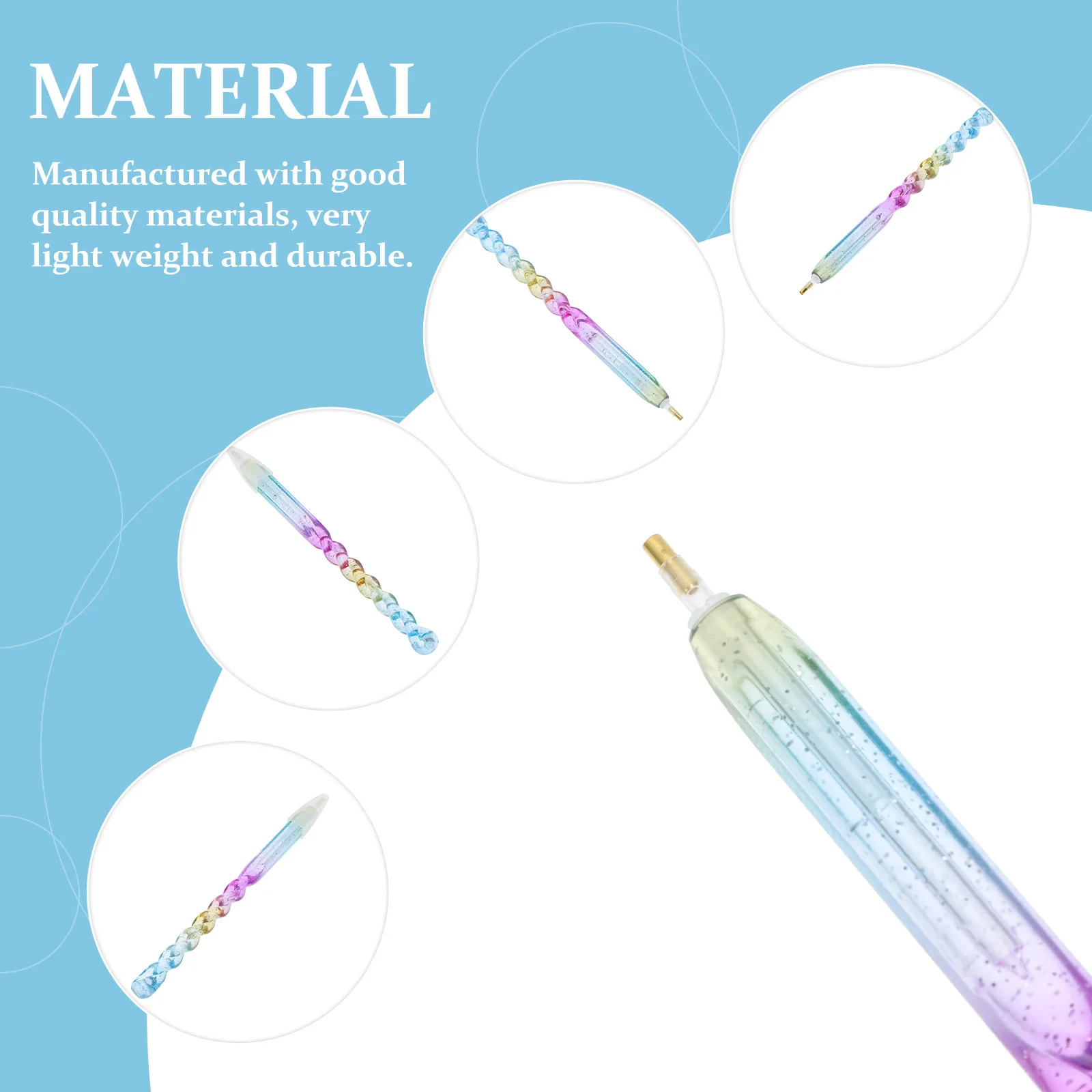 

4Pcs Nail Point Drill Pen Reusable Manicure Art Pen with Fine Tip for Rhinestone Placement DIY Beauty Craft Dotting Tool