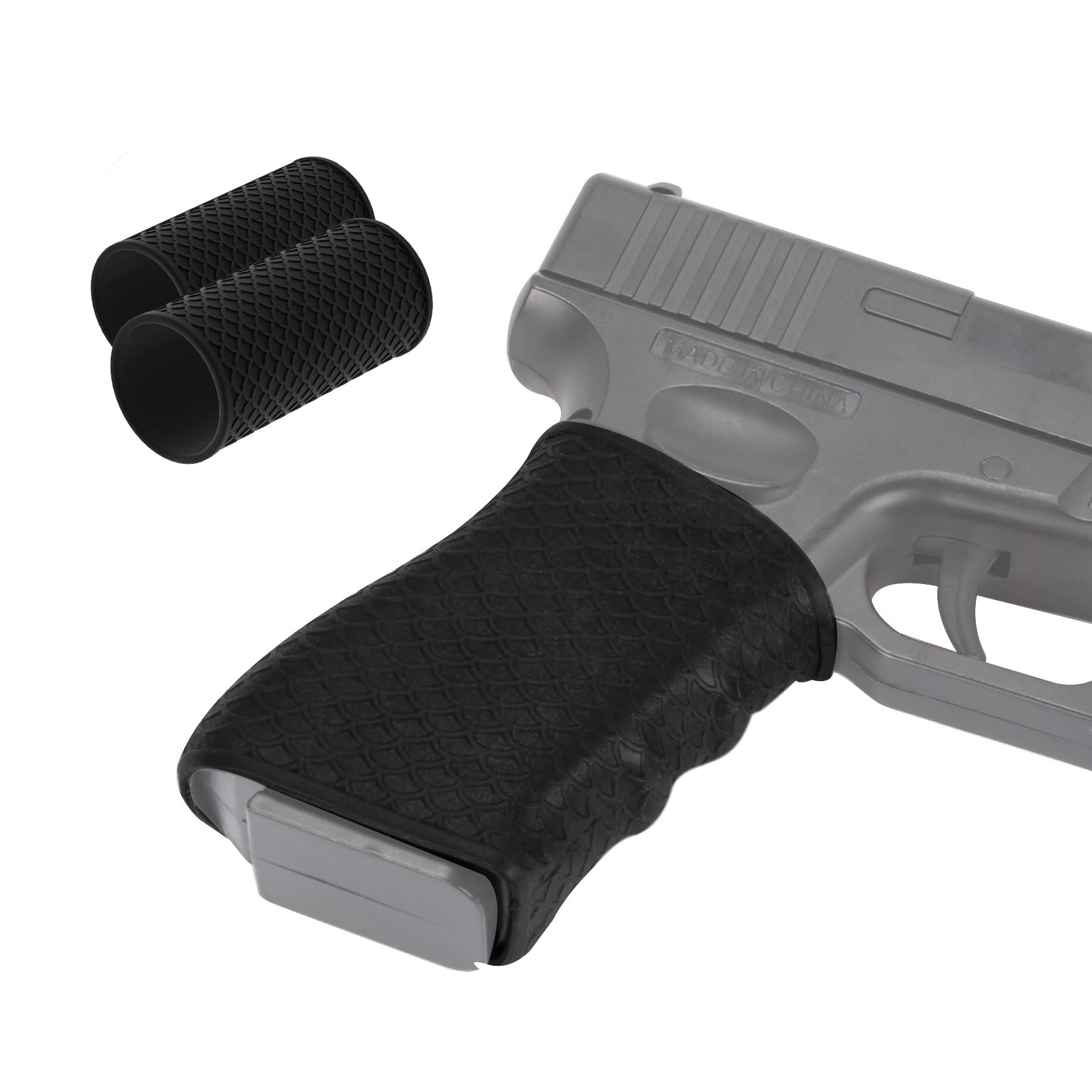 2 Pcs Universal Grip Sleeve Non-slip Silica Gel Full Size For Glock Pistol Grip Glove Sweat-proof Hunting Accessories