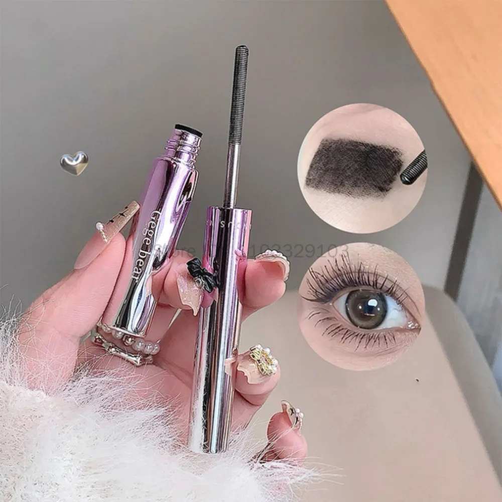 Mascara per ciglia impermeabile Trucco Fibra di seta Nero Marrone Mascara senza sbavature Estensione ciglia Allungamento spesso Ciglia cosmetiche