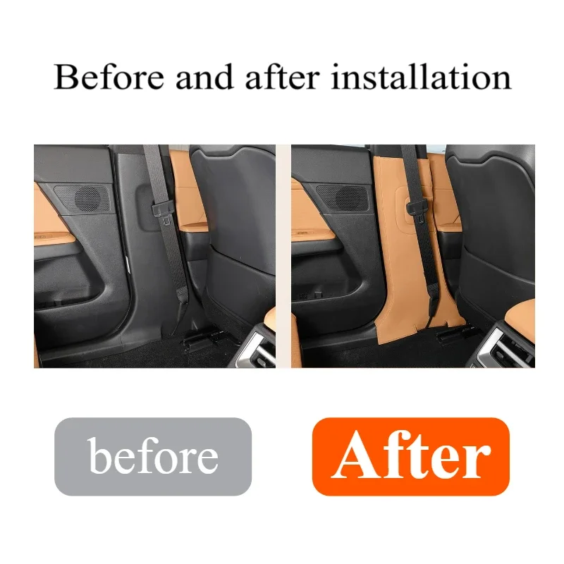 PU Leather B-Pillar Anti-Kick Pads - Self-Adhesive Door Pillar Scuff Guards Interior Set For Lexus ES300h 2026 Car Accessories