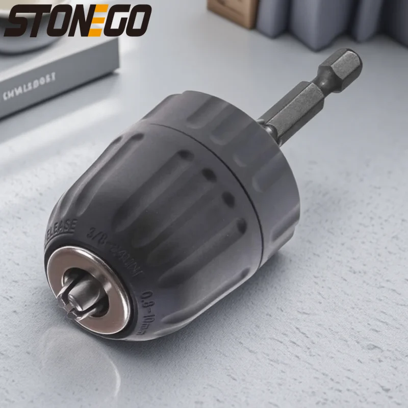 Drill Chuck Converter 0.8-10mm Keyless 3/8-24UNF Thread Quick Change Adapter 1/4 Hex Shank Power Tool Accessory