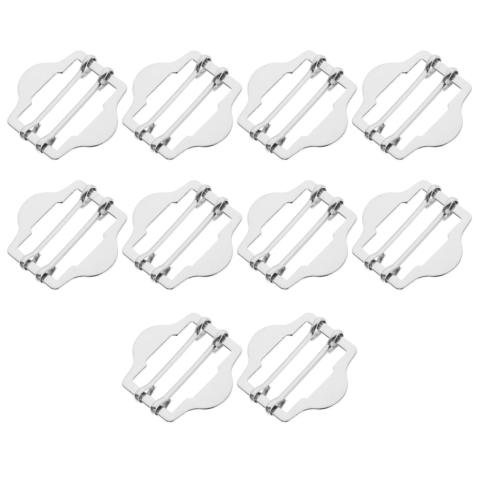 

10 Pcs Fastener Metal Sun Buckle Durable Brass Buttons Silver Simple Clothes Buckles