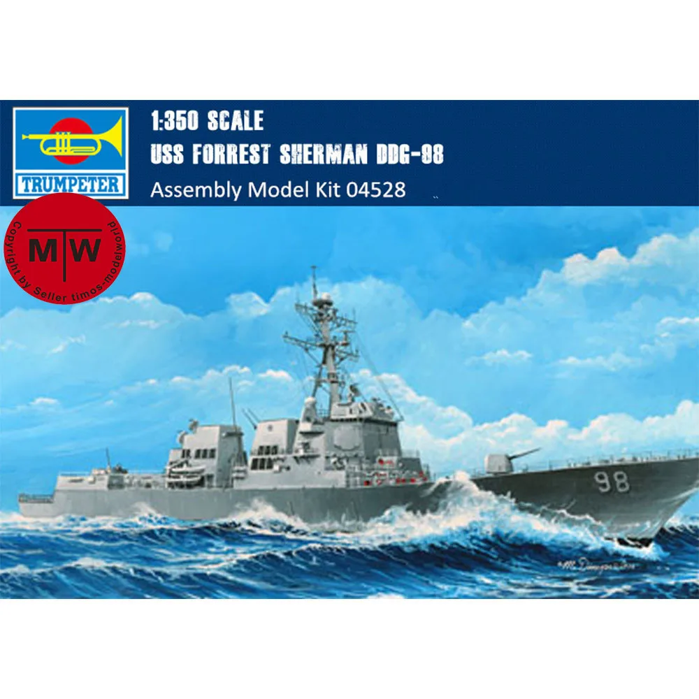 Trumpeter 04528 1/350 Scale USS Forrest Sherman DDG-98 Warship Military Assembly Model Kits