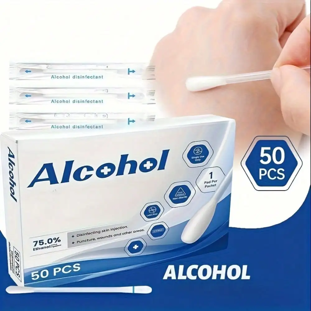 1 box of 50 disposable swabs, suitable for personal care - perfect for home and travel use!