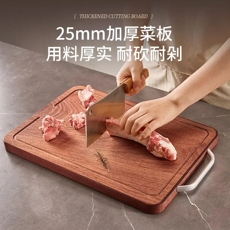 Double Sided Cutting Board -  Heavy Duty Zebrawood Chopping Block  for Kitchen, Fruit & Meat