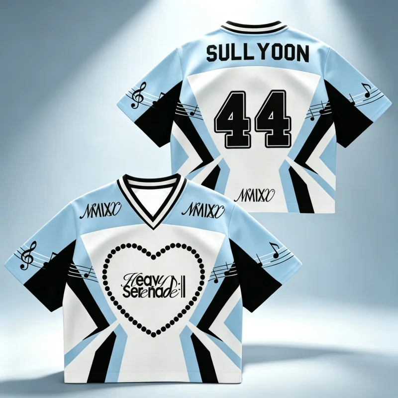 Summer New Fans NMIXX Heavy Serenade Album Sports Jersey Streetwear Breathable Causal Soft Short Sleeve T-shirt Family Kids Tees
