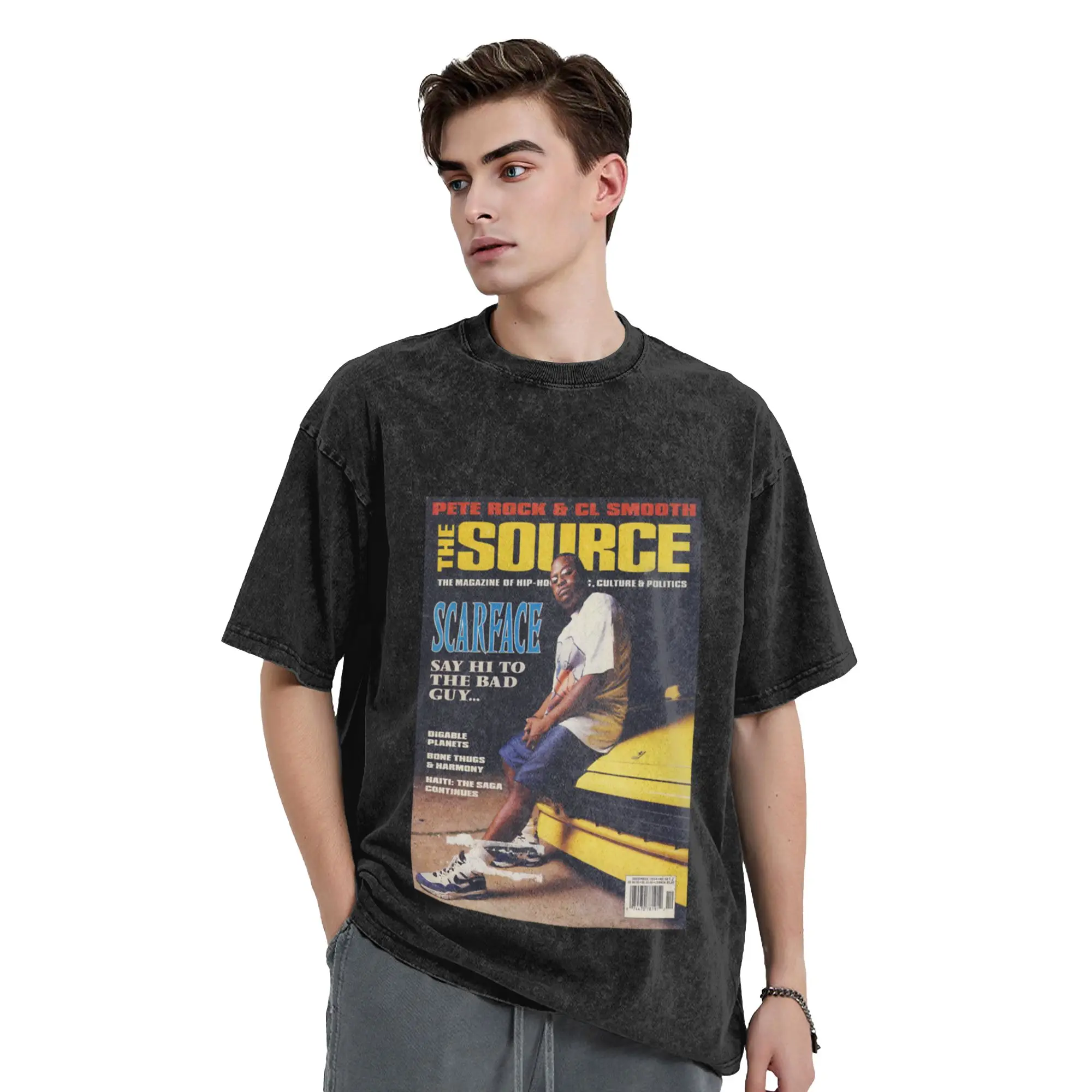 Source 90s - Scarface Classic Trendy A T-Shirt Oversized Short Sleeve Men's Women's Cotton Tees Tops
