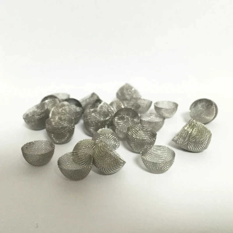 50pcs 60Mesh 12mm Diameter 8mm height 304 Stainless Steel Metal Filter Domed Bowl Silver Screens Smoking Pipe Filter Screen