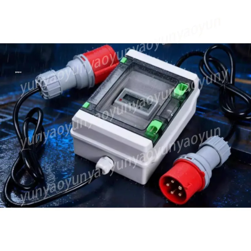 Three-Phase Meter + Industrial Plug-in 32A 220V-250V Charging Pile To Take Electrical Appliances RV Electric Motorcycle Counter
