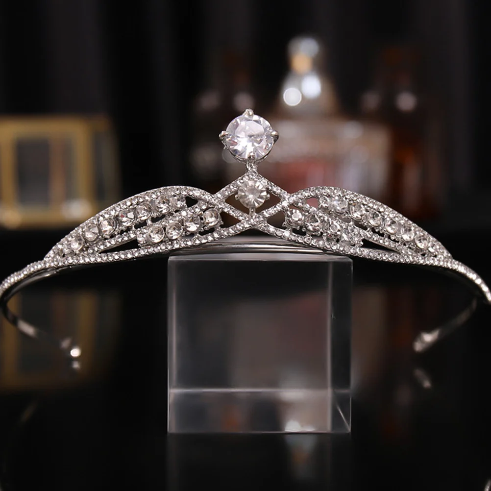 Elegante Legierung Strass Krone handgemachte Braut Tiara Hochzeit Stirnband Braut Haar Dekor Bankett Zubehör Strass Krone