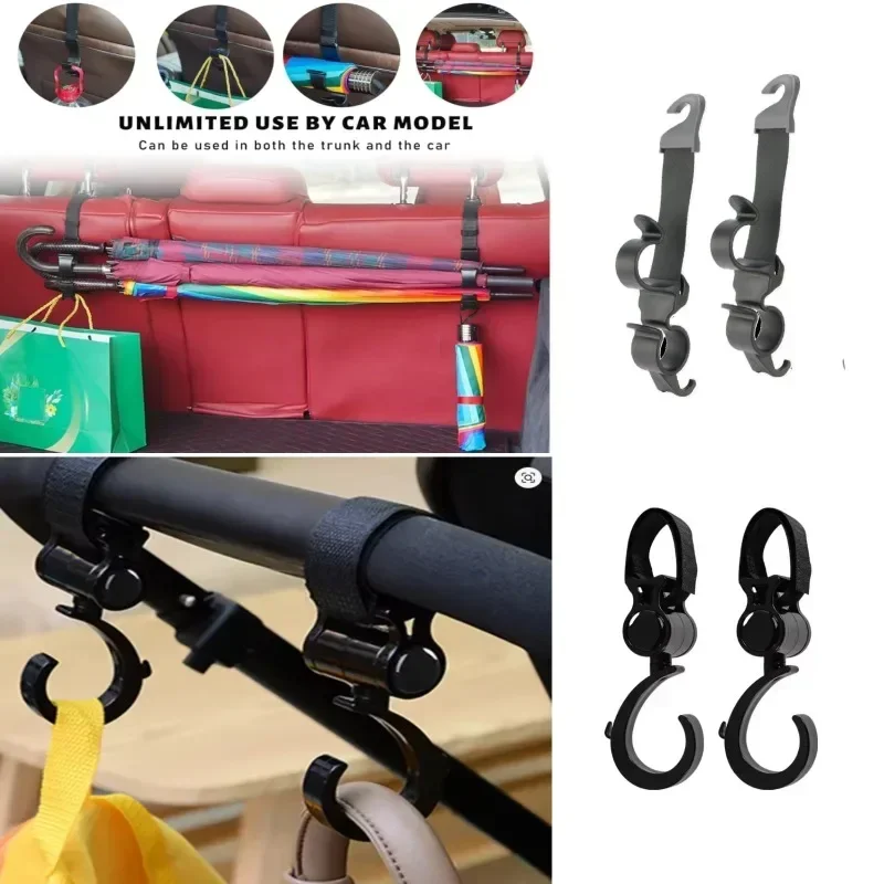 2 Pcs Car Seat Backrest Storage Hooks,Adjustable, Electric Car Hooks Durable Umbrella Bag Jacket Rear Seat Hooks Car Accessories