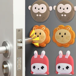 Cartoon Door Stopper Silicone Handle Bumpers Self-adhesive Wall Protector Mute Anti-Shock Stickers Wall Mat For Home Improvement