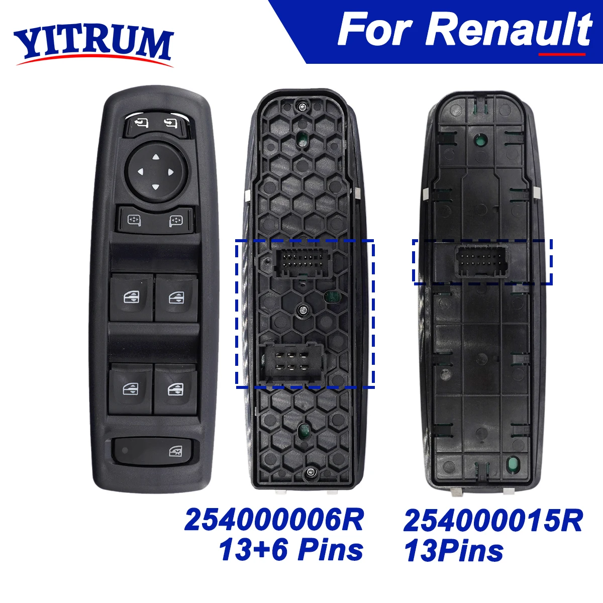 

254000006R 254000015R For Renault Fluence Megane Laguna III 2008-2016 Driver Side Power Window Switch 809610006R 25400-0015R