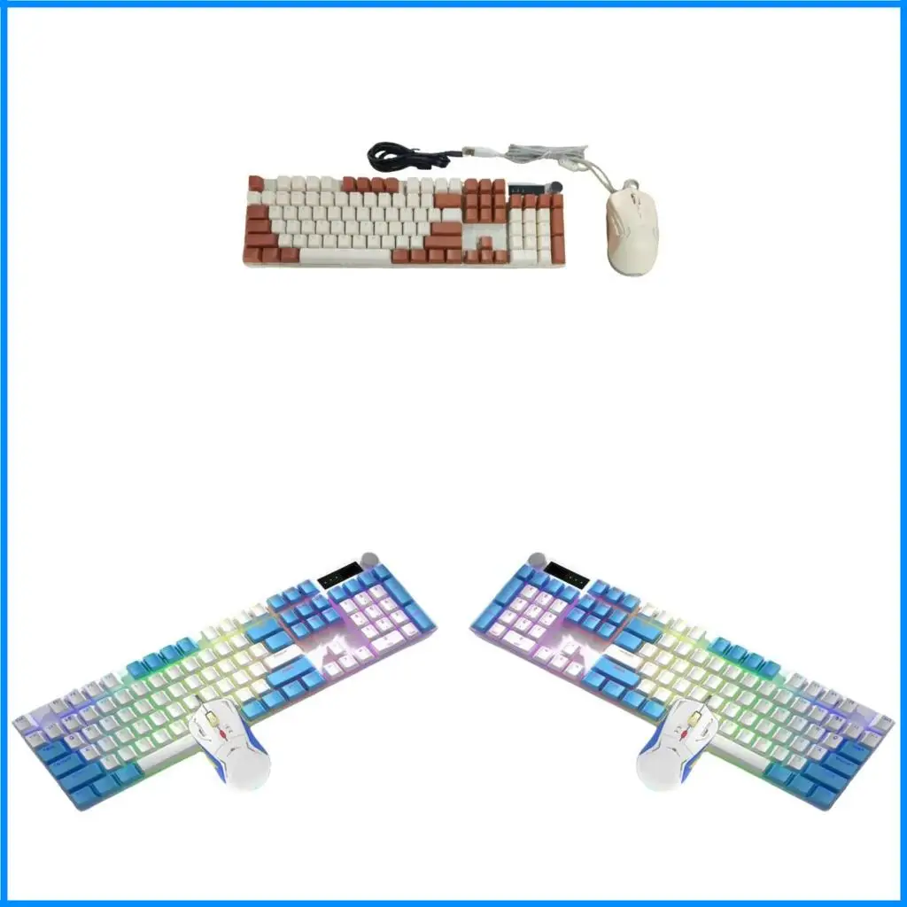 

Backlit Mechanical Gaming Keyboards and Mouse Set with Hot Swappable Keys